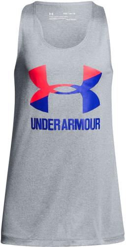 Under Armour Koszulka dziecięca Big Logo Slash Tank szara r. 127-137cm (1301883-035)