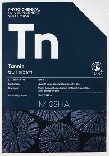 Missha Phyto-Chemical Skin Supplement Oczyszczająca maska w płachcie na twarz Tannin 25ml