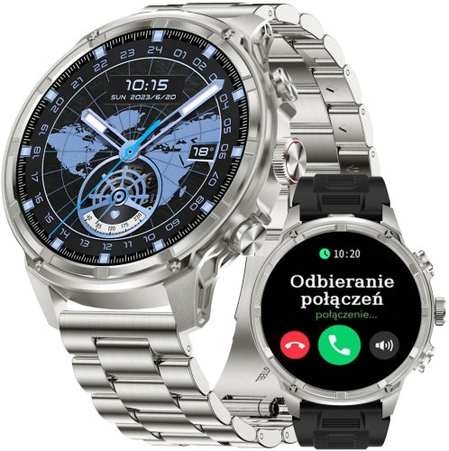 Smartwatch JG Smart Męski GRAVITY połączenia SMS puls pomiar stresu (GT41-3 TI/BK/SV)