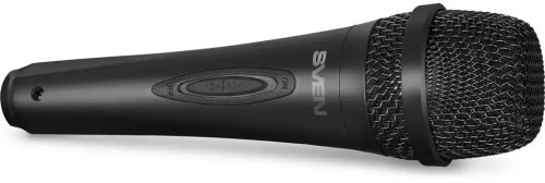 Mikrofon Sven SVEN MK-130 – mikrofon (przewodowy, dynamiczny, plastikowy, kabel 3 m, jack 6,3 mm, charakterystyka kardioidalna, czarny)