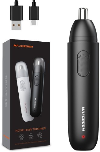 Trymer VERGIONIC Trymer golarka do nosa uszu i brwi USB-C - czarny Trymer golarka do nosa uszu i brwi USB-C - czarny