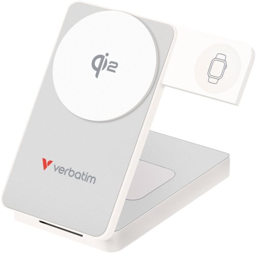 Powerbank Verbatim Foldable 3-in-1 magnet. wireless PB 10000mAh biały