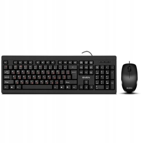 Klawiatura + mysz Sven Komputerowa Combo Keyboard+mouse KB-S320C black (104 keys 1000DPI 2+1 BT.) (6438162020613)