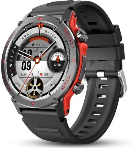 Smartwatch iWear Z136 Zinc Sport BT Call Smart Watch 1.43'' Amoled Display Heart Rate and Oxygen Monitor Black (4751048110386)