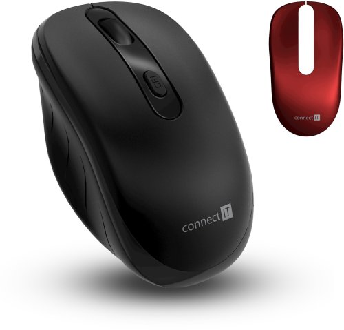 Mysz Connect IT LONG LIFE bezprzewodowa cicha, USB, czarna