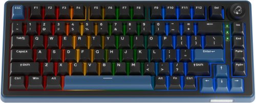 Klawiatura Ducky OK-M 75 Klawiatura gamingowa, 75%, z funkcją Hot-Swap, RGB, ANSI - KTT Baby Blue Switches