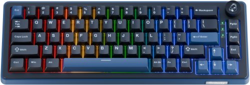 Klawiatura Ducky Gamingowa OK-M 65, 65%, Hot-swap-owalna, RGB, ANSI - KTT Wine Red Switches