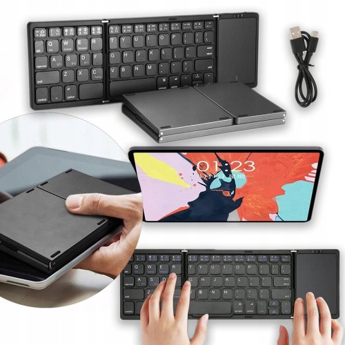 Klawiatura 4kom.pl Klawiatura bezprzewodowa przenośna mobilna Bluetooth składana B089T
