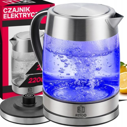 Czajnik Feel-Maestro Elektryczny szklany bezprzewodowy stal 1,7L podświetlany LED 2200W (5908076564950)