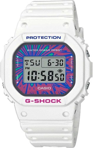 Zegarek sportowy Casio G-Shock Zegarek damski cyfrowy biały 49 mm