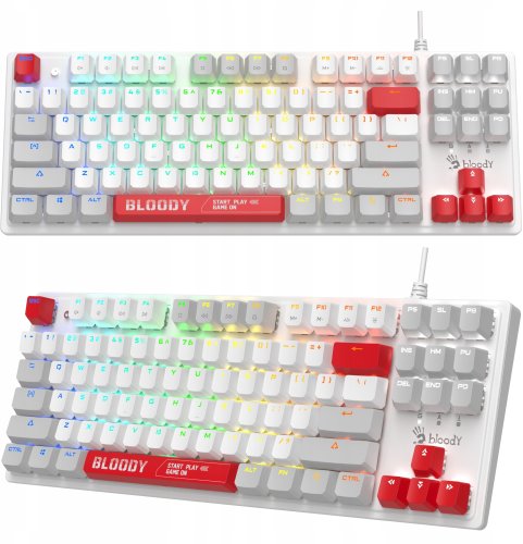 Klawiatura A4Tech Mechaniczna BLOODY S310N Energy White BLMS Red (87 Keys)
