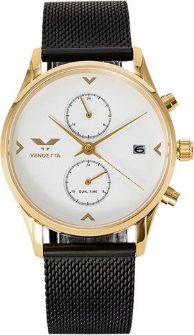 Zegarek Vendetta Zegarek damski Los Feliz white/black mesh VE1046 uniwersalny