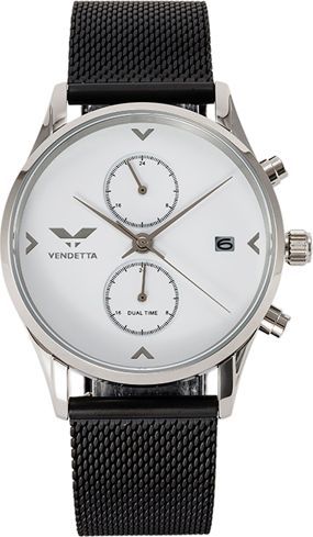 Zegarek Vendetta Zegarek damski Silver Lake white/black mesh VE1038 uniwersalny