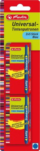 Herlitz Naboje atramentowe Universal niebieskie 10 sztuk
