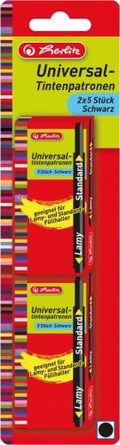 Herlitz Naboje atramentowe Universal Czarne 10 sztuk