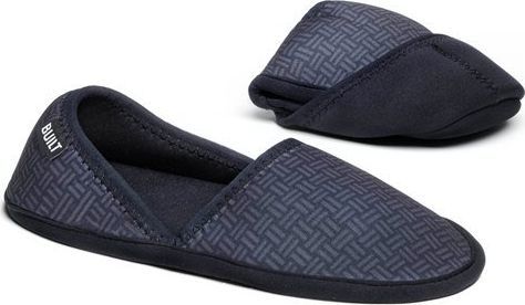 Built BUILT Travel Slippers Small - Składane kapcie podróżne z etui rozmiar 35-37 (Gridlock)