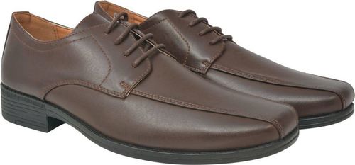 vidaXL Eleganckie Sznurowane Buty Męskie, Brązowe, Rozmiar 40 Skóra PU