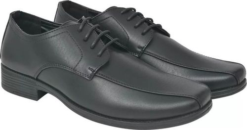 vidaXL Eleganckie Sznurowane Buty Męskie, Czarne, Rozmiar 40 Skóra PU