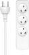 ProXtend Danish IT Power Strip 3-way 3 gniazda 4 m biała (KIT3-KIT04W) 1