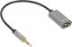 Adapter AV Manhattan Jack 3.5mm - Jack 3.5mm x2 szary (356107) 2