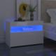vidaXL Szafka nocna z LED, wysoki połysk, biała, 60x35x40 cm, płyta 1