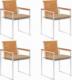 vidaXL Krzesła ogrodowe z poduszkami, 4 szt., lite drewno akacjowe 1