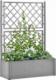 vidaXL Podwyższona donica z treliażem i systemem podlewania, szara 1