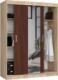 Fabryka Mebli Akord SZAFA PRZESUWNA 150 cm CLP Z LUSTREM SONOMA / WENGE 2