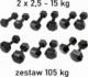 Kawmet ‎‎Hantle Hex żeliwne 12 x Różne rodzaje obciążenia w zestawie 1