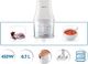 Rozdrabniacz Philips PHILIPS HR1393/00 Chopper, 450W, 0,7L plastic bowl, 2 blades, White - HR1393/00 1