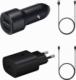 Ładowarka Samsung Samsung Charger set zestaw ładowarka samochodowa 15W, ładowarka sieciowa 25W, kabel USB - USB Typ C 1,5m, kabel USB Typ C 1,8m 3A (eco pack) czarny 1