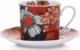 DUKA Filiżanka ze spodkiem w kwiaty DUKA VALLMO 220 ml pomarańczowa porcelana 1