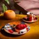 DUKA Filiżanka ze spodkiem w kwiaty DUKA VALLMO 220 ml pomarańczowa porcelana 17