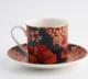 DUKA Filiżanka ze spodkiem w kwiaty DUKA VALLMO 220 ml pomarańczowa porcelana 18