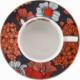 DUKA Filiżanka ze spodkiem w kwiaty DUKA VALLMO 220 ml pomarańczowa porcelana 19