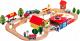 LeanToys Tor samochodowy Kolejka, autka, drzewa, budynki, helikopter  (9835-uniw) 1