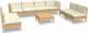 vidaXL vidaXL 9-cz. zestaw wypoczynkowy do ogrodu, kremowe poduszki, sosnowy 2