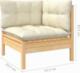 vidaXL vidaXL 2-osobowa sofa ogrodowa z kremowymi poduszkami, drewno sosnowe 4