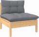 vidaXL vidaXL 3-osobowa sofa ogrodowa z szarymi poduszkami, drewno sosnowe 3