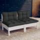 vidaXL vidaXL 2-osobowa sofa ogrodowa z antracytowymi poduszkami, sosnowa 1