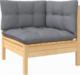 vidaXL vidaXL 3-osobowa sofa ogrodowa z szarymi poduszkami, drewno sosnowe 3