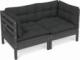 vidaXL vidaXL 2-osobowa sofa ogrodowa z antracytowymi poduszkami, sosnowa 2