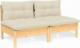 vidaXL vidaXL 2-osobowa sofa ogrodowa z kremowymi poduszkami, drewno sosnowe 2