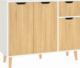 vidaXL Szafka, biel i dąb sonoma, 90x30x72 cm, płyta wiórowa 2