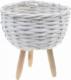 Pepco PEPCO Doniczka na nóżkach wiklina 23x23x23cm Biały 1