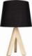 Lampa stołowa Ambiance Lampa stołowa z kloszem abażurem lampka nocna czarna drewniana 30x14cm 1