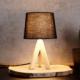 Lampa stołowa Ambiance Lampa stołowa z kloszem abażurem lampka nocna czarna drewniana 30x14cm 1