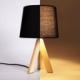 Lampa stołowa Ambiance Lampa stołowa z kloszem abażurem lampka nocna czarna drewniana 30x14cm 2