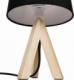 Lampa stołowa Ambiance Lampa stołowa z kloszem abażurem lampka nocna czarna drewniana 30x14cm 5