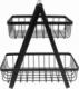 Vilde Koszyk na owoce i warzywa kosz metalowy 2-poziomowy czarny loft 27x17,5x29 cm 8